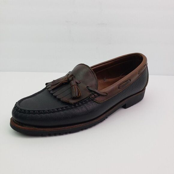 Allen Edmonds Nashua Mens Size 9.5 Brown Black Leather Kiltie Tassel Loafer Shoe main image 4